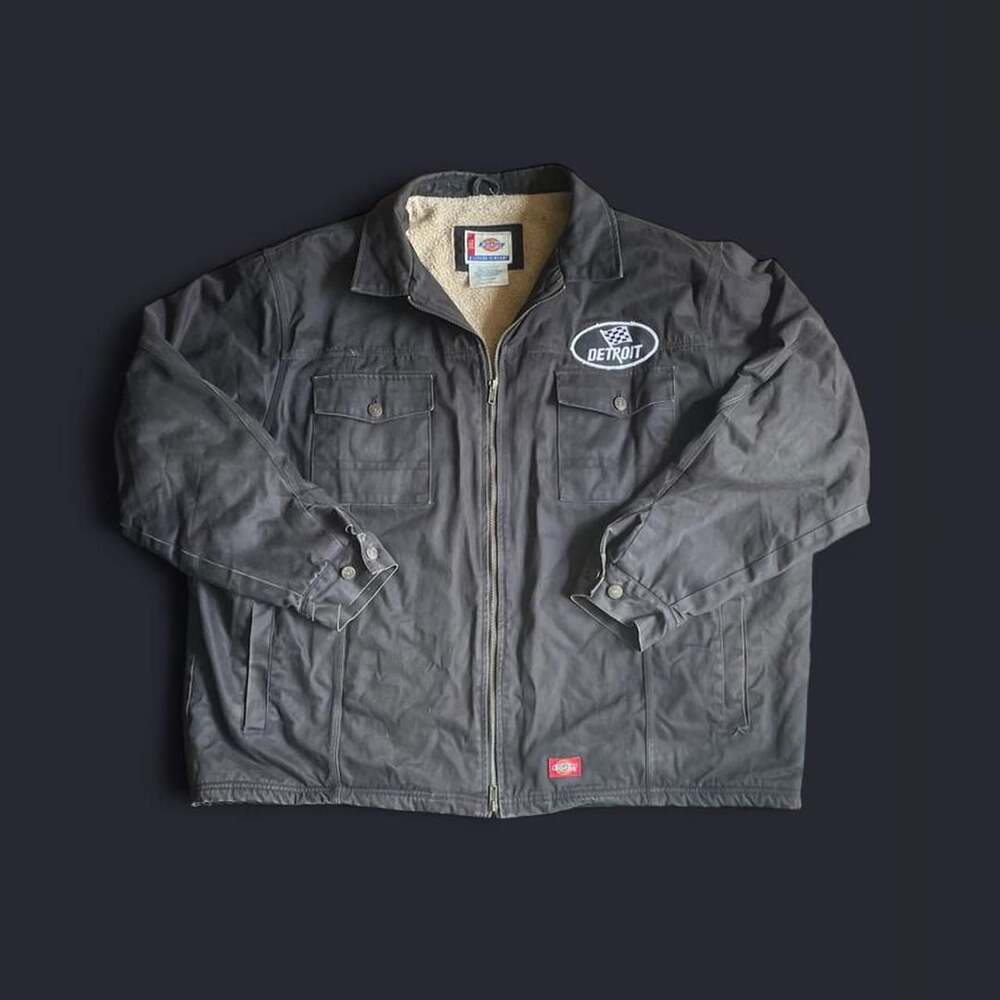 Detroit Jacket Men’s 3XL Utility Faded Black Distressed Dickies Racing Sherpa